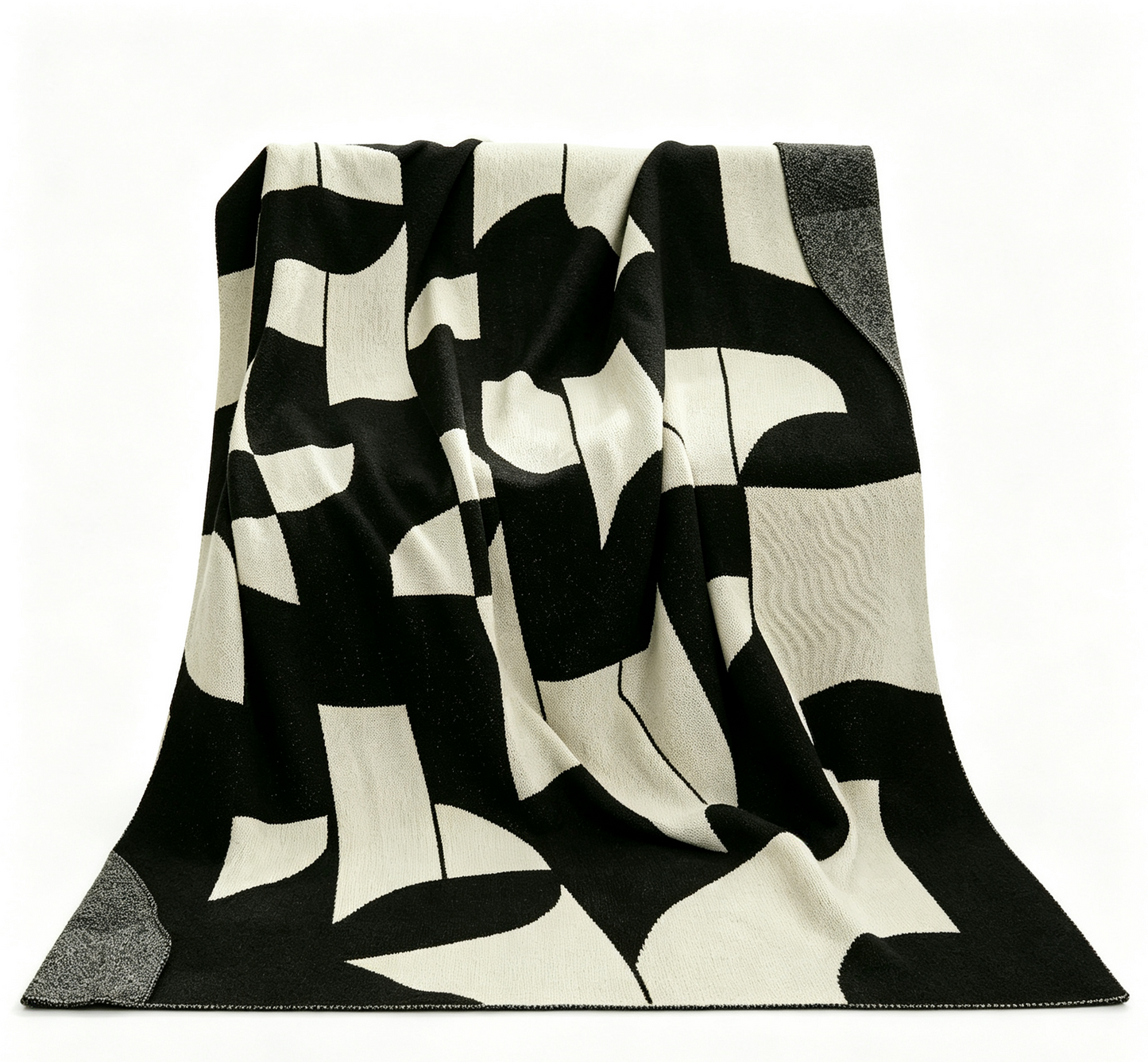Modern Geometric Knit Throw Blanket - Lightweight Polyester Couch Blanket