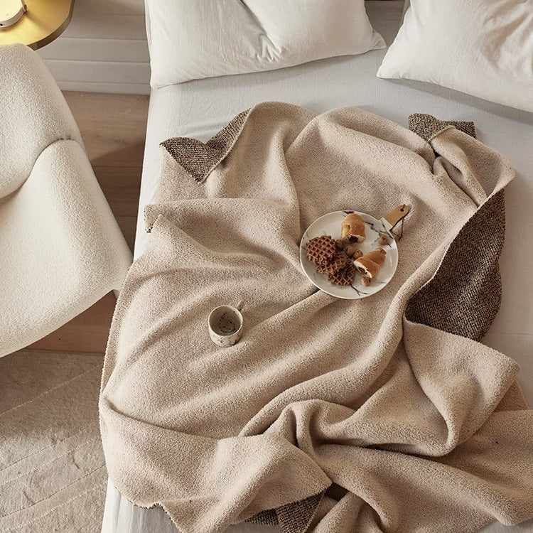 Reversible Plush Fleece Throw Blanket - Cozy Soft Bed & Couch Blanket