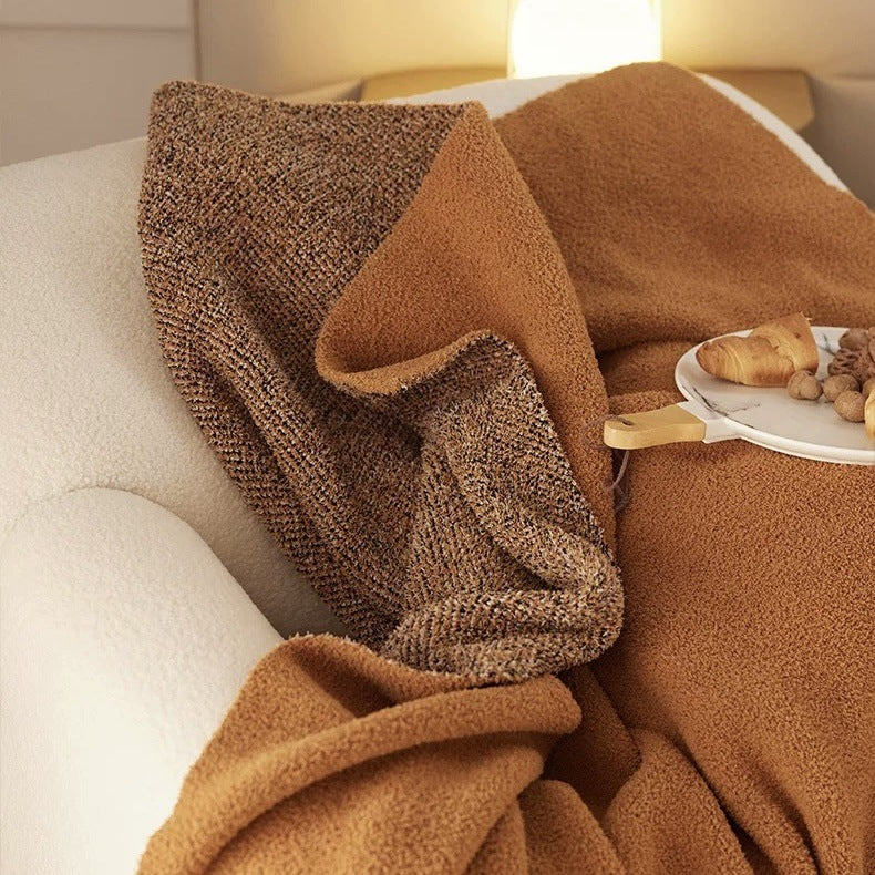 Reversible Plush Fleece Throw Blanket - Cozy Soft Bed & Couch Blanket