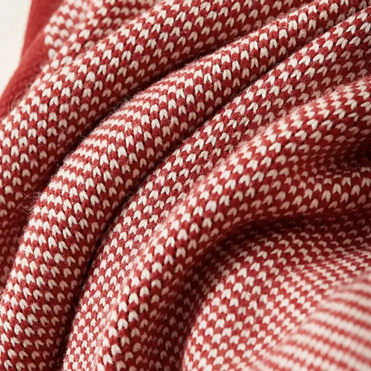 Textured Knit Throw Blanket - Heavyweight Woven Polyester Couch Blanket